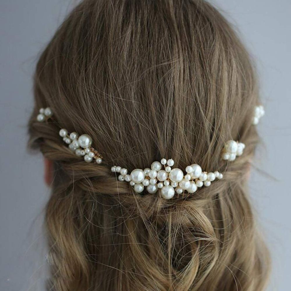 Vintage Pearls Jewelry Set Hair Comb